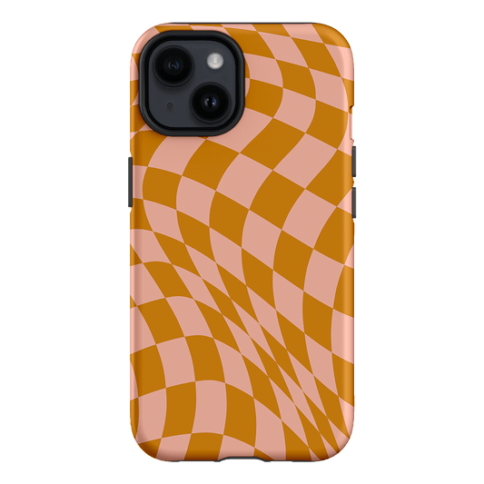 Wavy Check Orange on Blush Matte Case